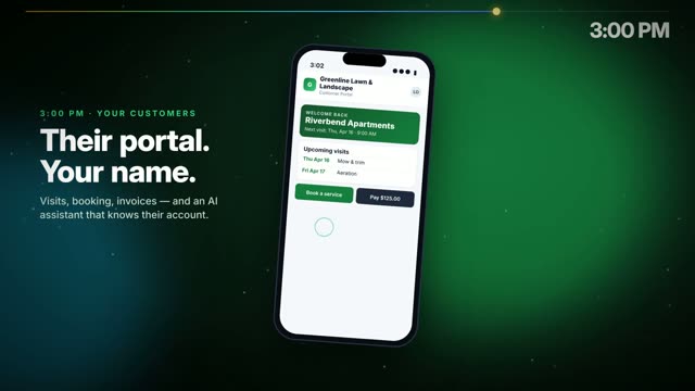 Customer portal screen from the Turf Vizion video