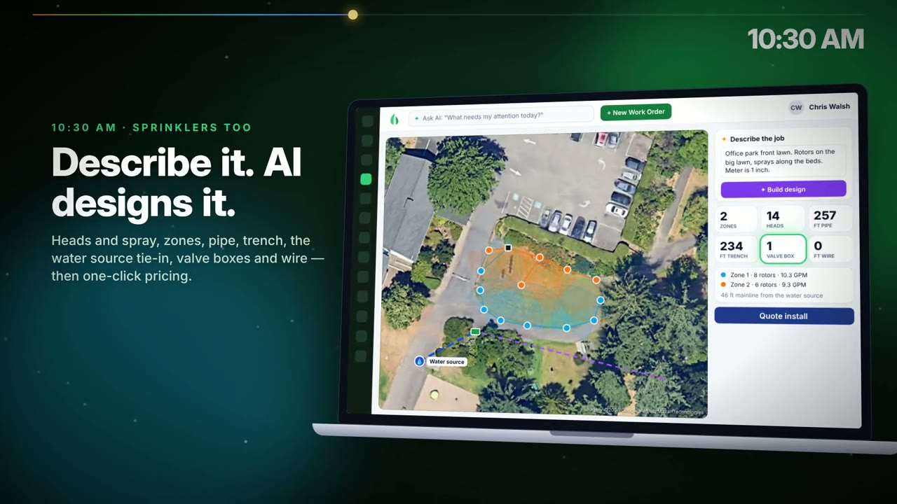 Turf Vizion screen from the promo video